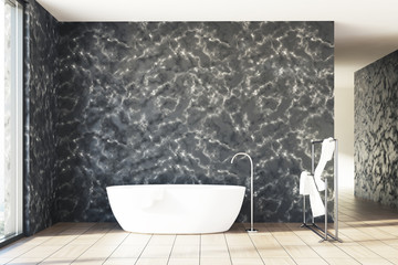 Naklejka na ściany i meble Marble bathroom, white tub