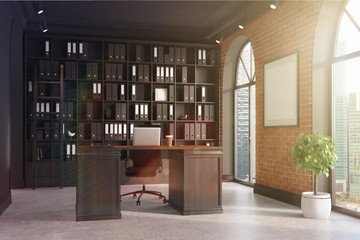 CEO office, bookcase and table toned © ImageFlow