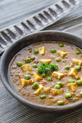Bowl of mattar paneer