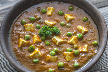 Bowl of mattar paneer