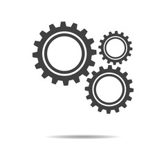 Gear icon - simple flat design isolated on white background, vector
