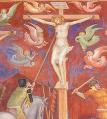 Fototapety  Fresk w San Gimignano - Ukrzyżowanie