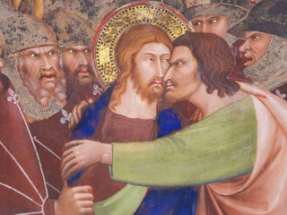 Fresco in San Gimignano - Kiss of Judas - 173573144