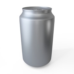 3d rendering of aluminum can over white background