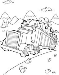Big Tough Dump Truck Vector Illustration Art © Blue Foliage
