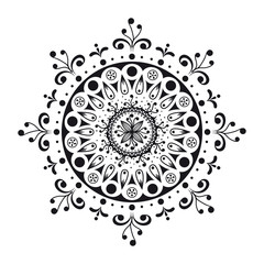black and white mandala