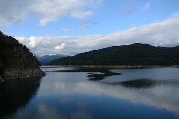 The Vidraru lake and dam in Romania 
