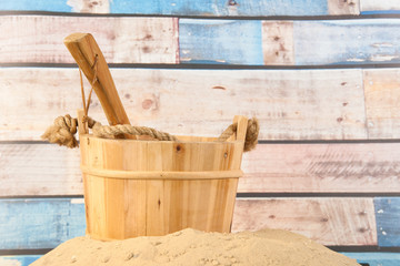 Wooden sauna bucket