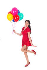 Young woman with balloons