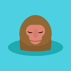 Monkey head character animal wild zoo ape chimpanzee vector illustration.