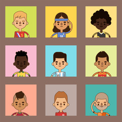 National Euro Cup soccer football teams vector illustration and world game player captain leader in uniform sport men isolated characters.