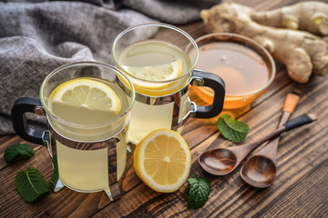 Ginger tea with lemon