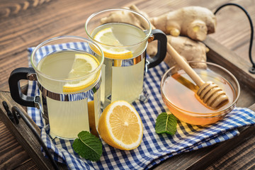 Ginger tea with lemon