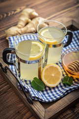 Ginger tea with lemon