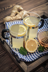 Ginger tea with lemon