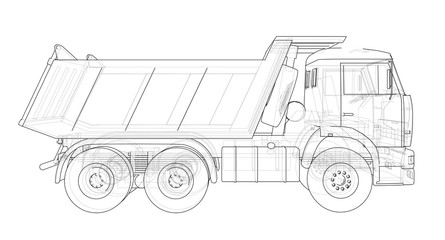 Dump truck. Vector