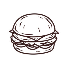 Burger outline sketch vector