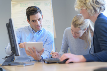 team setting up a meeting