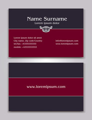 Vector Business Card Design, Creative Elegant Style, identity template with logo
