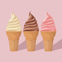 Ice cream cone illustration vector