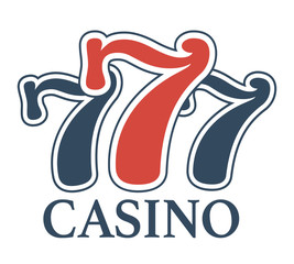 Obraz premium Luxury casino 777 isolated minimalistic promotional cartoon emblem