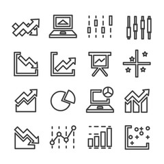 graph line icon business chart presentation info graphic vector