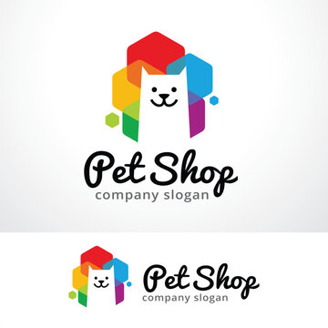 Pet Shop Logo Template Design Vector, Emblem, Design Concept, Creative Symbol, Icon