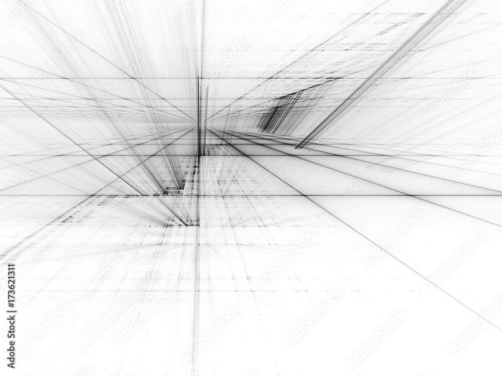 Poster Abstract background texture. Fractal graphics series. Three-dimensional composition of repeating grids. Information technology concept.