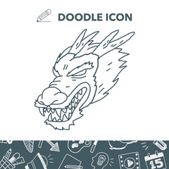 Naklejka premium chinese dragon doodle