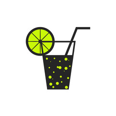 Soda lemonade flat icon. Vector logo