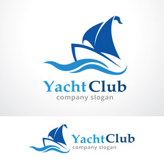 Yacht Club Logo Template Design Vector, Emblem, Design Concept, Creative Symbol, Icon
