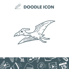 Pterodactyl dinosaur doodle
