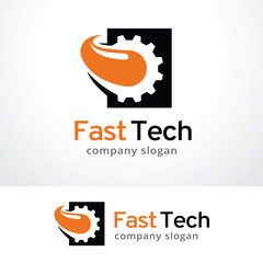 Fast Tech Logo Template Design Vector, Emblem, Design Concept, Creative Symbol, Icon