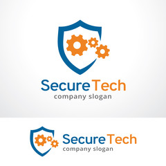 Secure Tech Logo Template Design Vector, Emblem, Design Concept, Creative Symbol, Icon