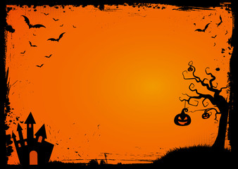 Halloween element with border and background template