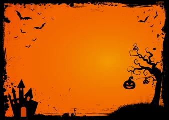 Poster Halloween element with border and background template © Andy