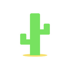 Obraz premium Cactus plant flat icon vector
