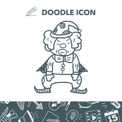 clown doodle drawing