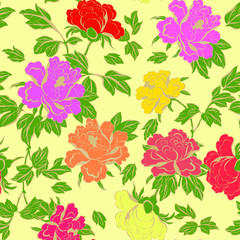 repeated peony pattern