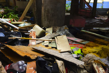Dirty and abandoned area inside building