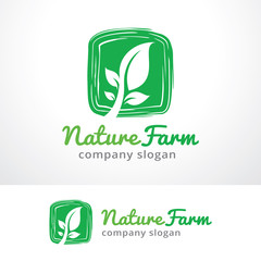 Nature Farm Logo Template Design Vector, Emblem, Design Concept, Creative Symbol, Icon
