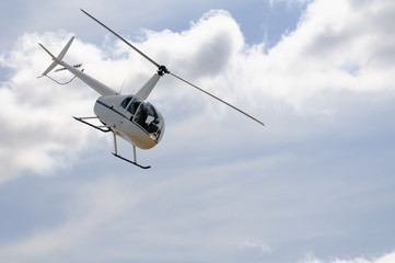 Light helicopter in flight