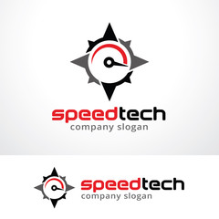 Speed Tech Logo Template Design Vector, Emblem, Design Concept, Creative Symbol, Icon