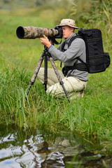 Wildlife photographer outdoor