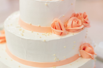 White wedding cake