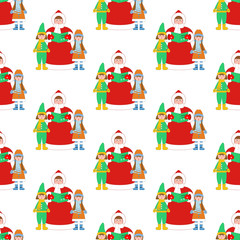 Naklejka premium Christmas Carols singer pattern