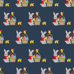 Rabbit and chicken pattern
