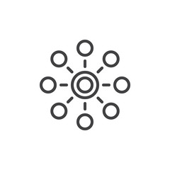 Network line icon, outline vector sign, linear style pictogram isolated on white. Symbol, logo illustration. Editable stroke