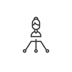 Boss woman line icon, outline vector sign, linear style pictogram isolated on white. Manager symbol, logo illustration. Editable stroke