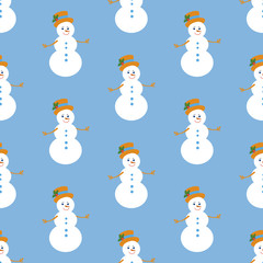 Snowman seamless pattern
